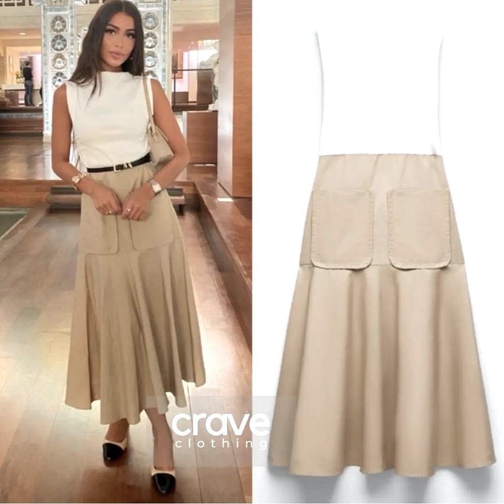 Zara Beige Midi Dress